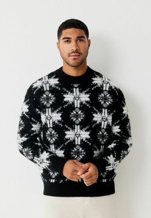 Strickpullover - black/white