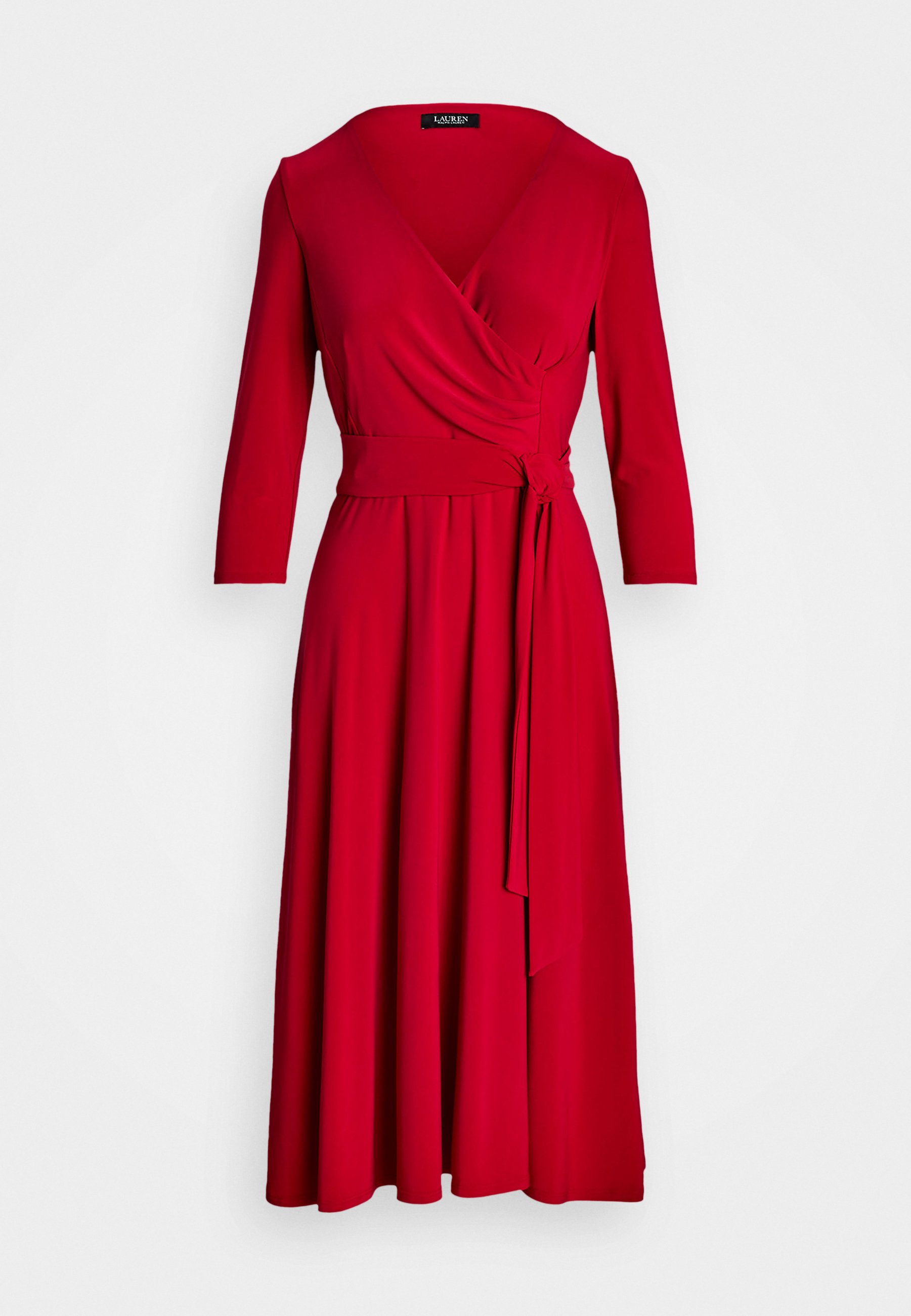 送料関税込【LAUREN RALPH LAUREN】CARLYNA 3/4 SLEEVE DRESS Lauren Ralph Lauren Wrap Front V-Neck 3/4 Sleeve Jersey