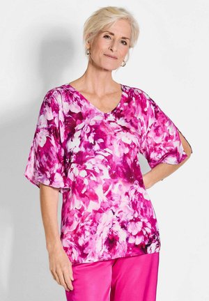 Blouse - pink white flowered