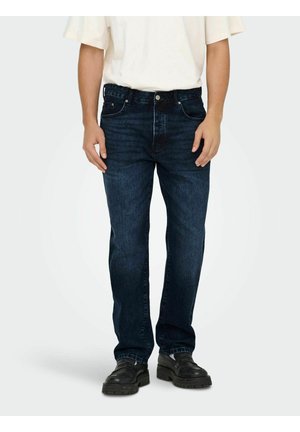 Džinsi ar taisnām starām - blue black denim