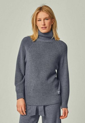 EVE - MERINO KNIT SWEATER WITH STAND-UP COLLAR - Strickpullover - anthrazit