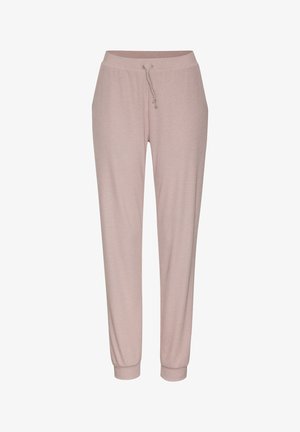 Helle rosa tapered Jogginghosen mit elastischem Bund und Kordelzug, ausgestattet mit gerippter Textur und eng anliegenden Bündchen an den Knöcheln.