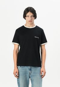 Jack & Jones JORNORREBRO RINGER TEE CREW NECK - Jednoduché tričko - black