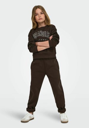 ONLY GIRLS, KOGSWEAT LS CREW OVZ STAT SWT NOOS - Sweatshirt - coffee bean
