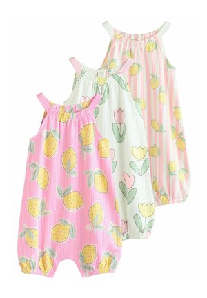 Next REGULAR FIT - STRAPPY ROMPERS 3 PACK - Tuta jumpsuit - pink and white printed fruit