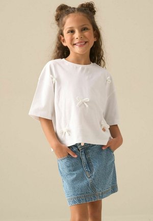 Angel & Rocket, REGULAR FIT - KENDAL AYSMMETRIC WAIST DENIM MINI SKIRT - Teksaseelik - blue
