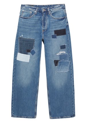 PATCHWORK - Jean boyfriend - blue denim