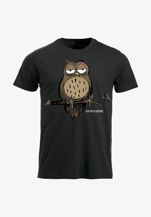 BAD NATURE OWL - Triko s potiskem - black