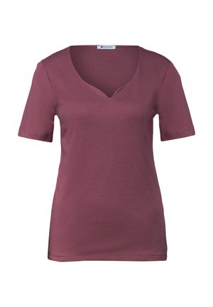 Street One, BASIC T-SHIRT WITH HEART NECKLINE - T-shirt basic - dark clouded blush