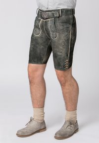 Stockerpoint OLIVER - Pantalón de cuero - grau gespeckt