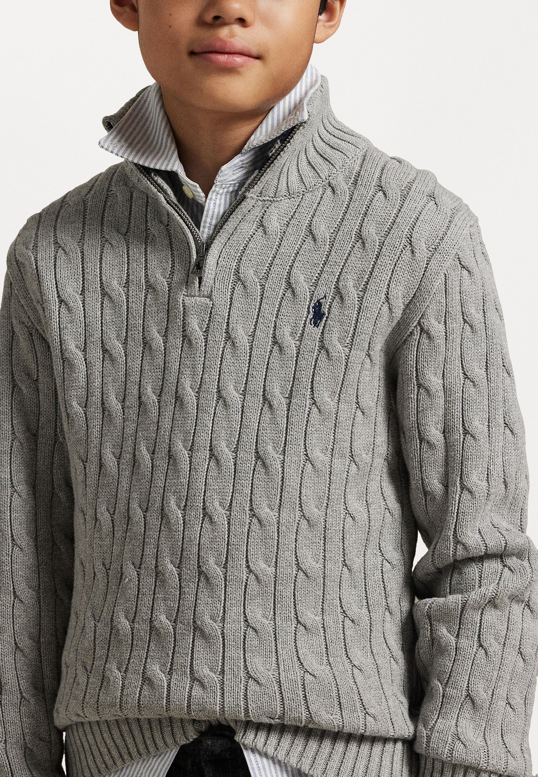 Polo Ralph Lauren CABLE-KNIT COTTON QUARTER-ZIP SWEATER 7-14Y