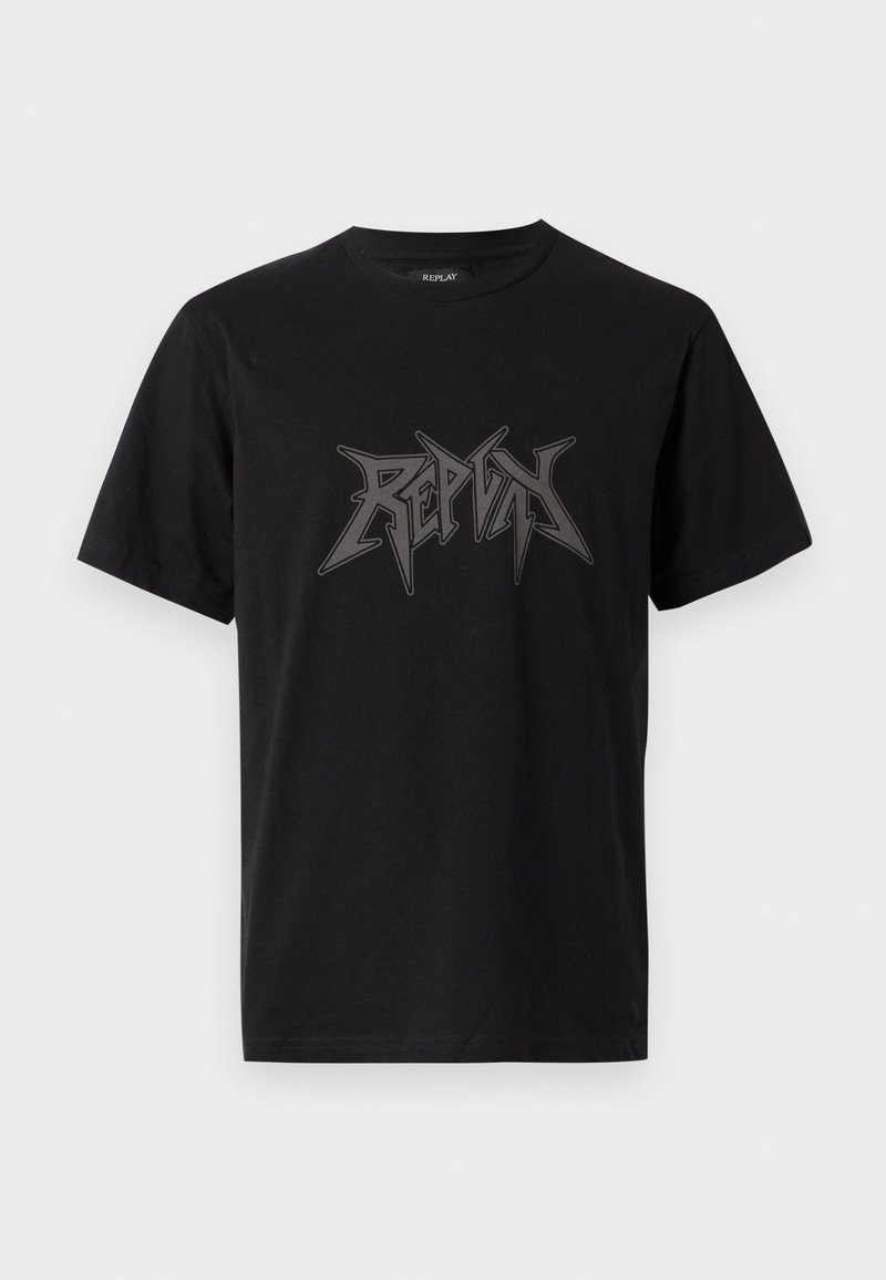 Replay T-shirt print zwart
