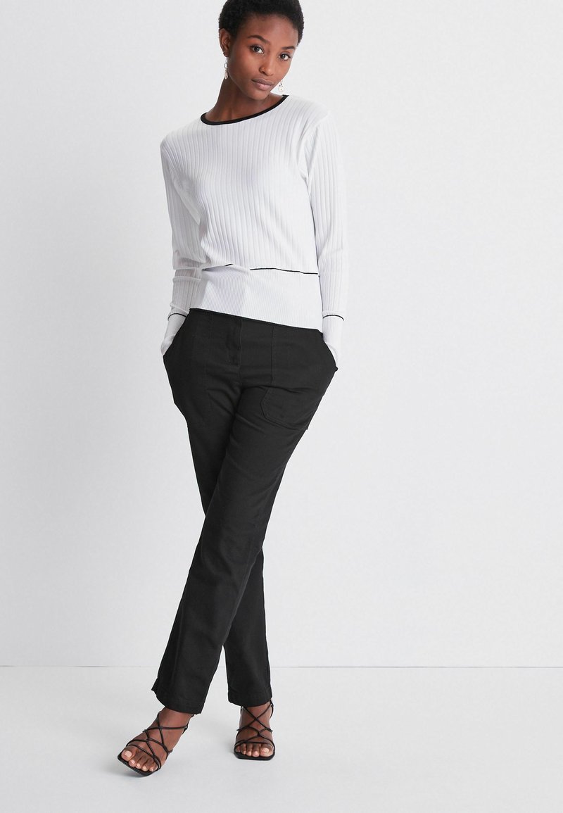 Damen Strickjacken | Next RIB TIPPED Strickpullover white/weiß - FN89859 Damen Strickjacken | Next RIB TIPPED Strickpullover white/weiß - FN89859