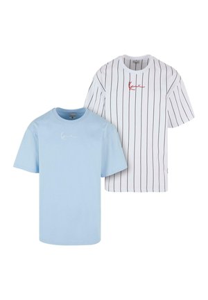 Karl Kani 2-PACK  - T-Shirt basic - white light blue