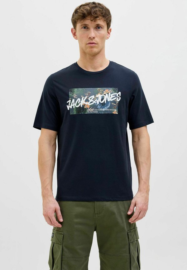 LOGO RUNDHALSAUSSCHNITT - T-Shirt print - sky captain