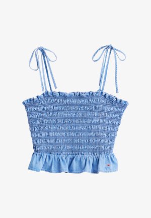 Tommy Jeans, RUCHED CHAMBRAY - Top - denim medium