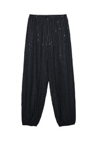 SEQUIN BALLOON - Stoffhose - black
