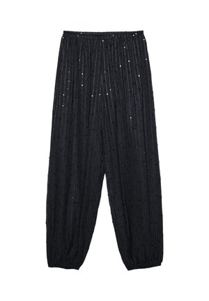 SEQUIN BALLOON - Pantalon classique - black
