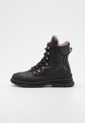 Lace-up ankle boots - black