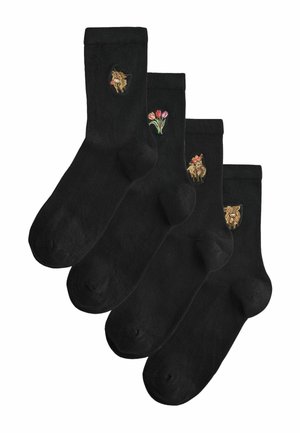 MOTIF ANKLE 4 PACK STANDARD - Sokken - hamish the highland cow   tulips