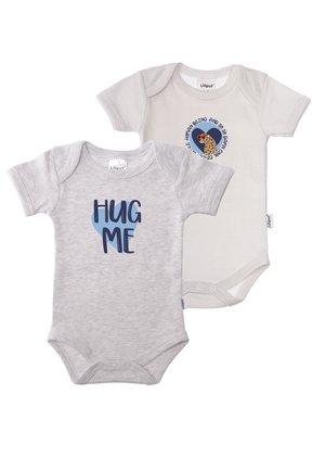 SET 2-TLG HUG ME - Body - grau melange  grau gestreift