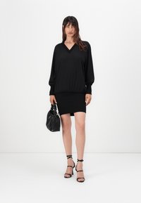 Pinko ALBICOCCA ABITO FLUIDO TECNICO - Dnevna obleka - nero limousine