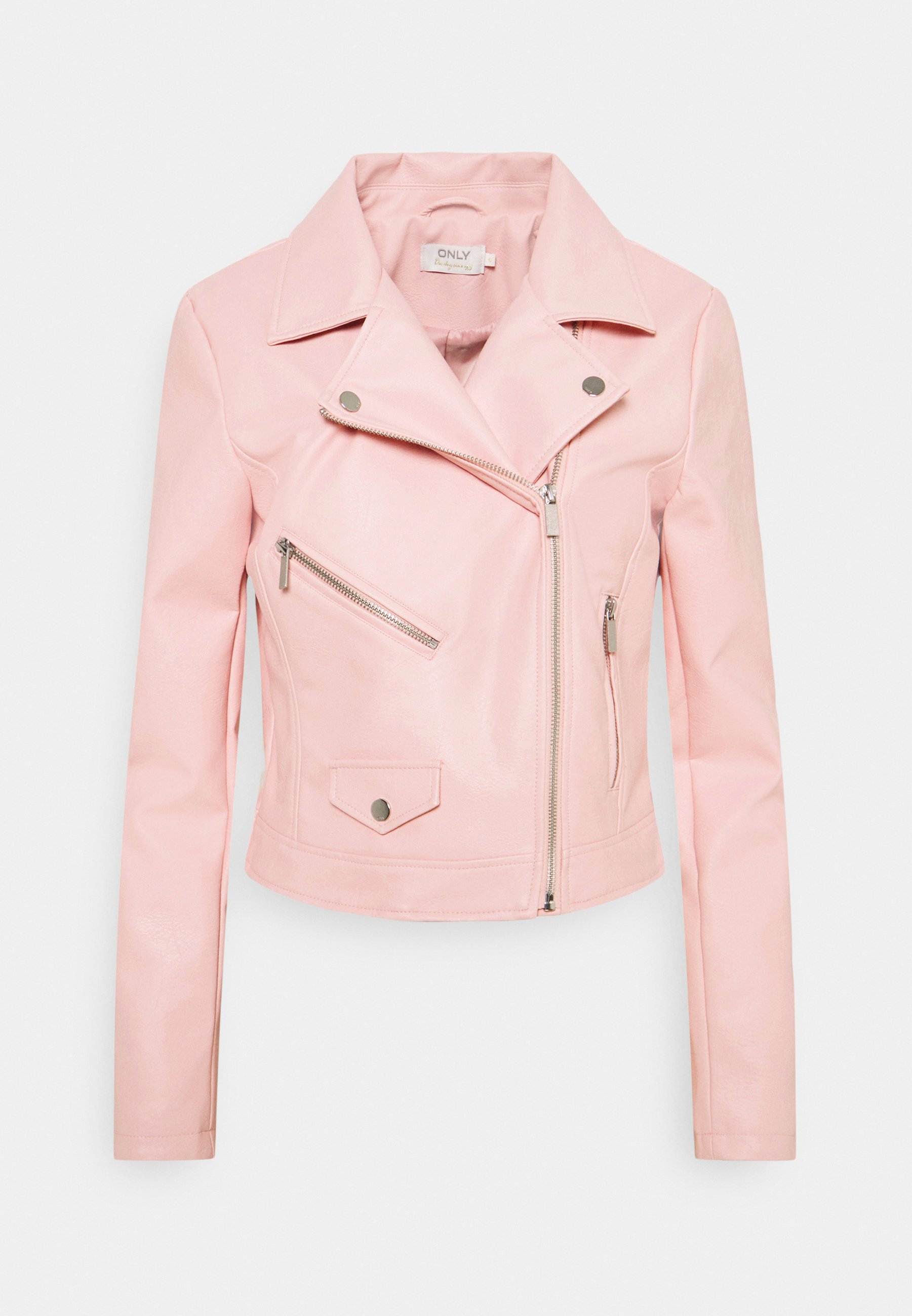 light pink faux leather jacket