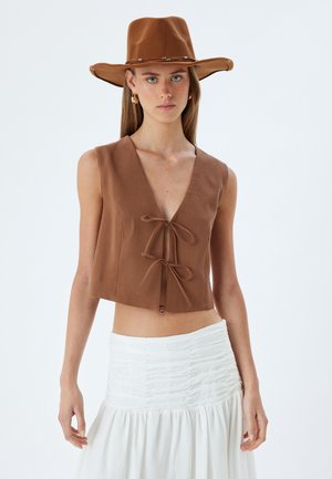 CROP - Chaleco - brown