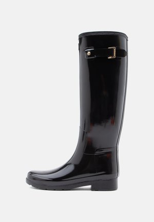 WOMENS REFINED TRIM TALL GLOSS BOOT - Kumisaappaat - black