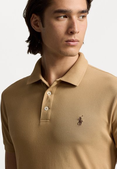 Polo Ralph Lauren CUSTOM SLIM FIT STRETCH MESH POLO SHIRT - Polo marškinėliai - classic camel