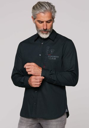 STRUKTURIERTES LANGARM MIT PRINTS - Shirt - blue navy