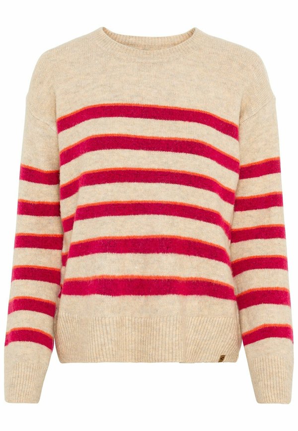 IM STREIFENMSUTER - Strickpullover - straw fantasy