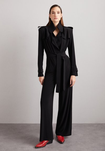 Norma Kamali DOUBLE BREASTED TRENCH STRAIGHT LEG - Kombinezonas - black