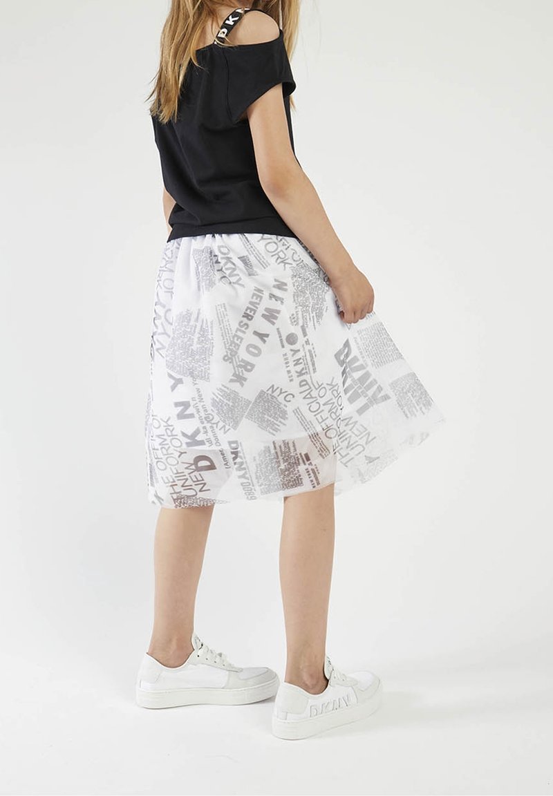 DKNY Áčková sukně - blanc noir