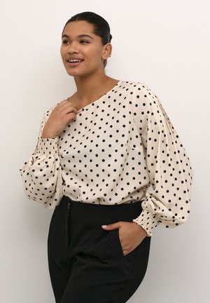 Blouse - chalk black dot