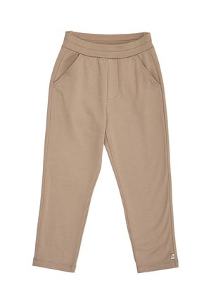 Beige afslappede bukser med elastisk talje og sidelommer, designet til komfort og daglig brug.