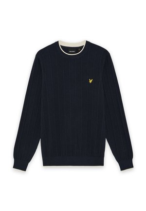 Lyle & Scott, MID TIPPED CREW NECK  - Striktrøje - dark navy