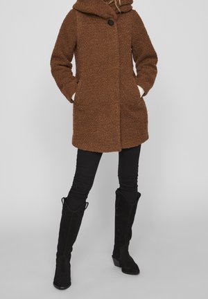 VILA Cappotto corto - mottled dark brown