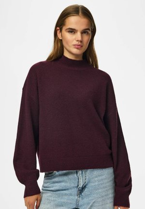 Pieces, PCMALOU LS HIGH NECK KNIT PWP BC - Pullover - winetasting