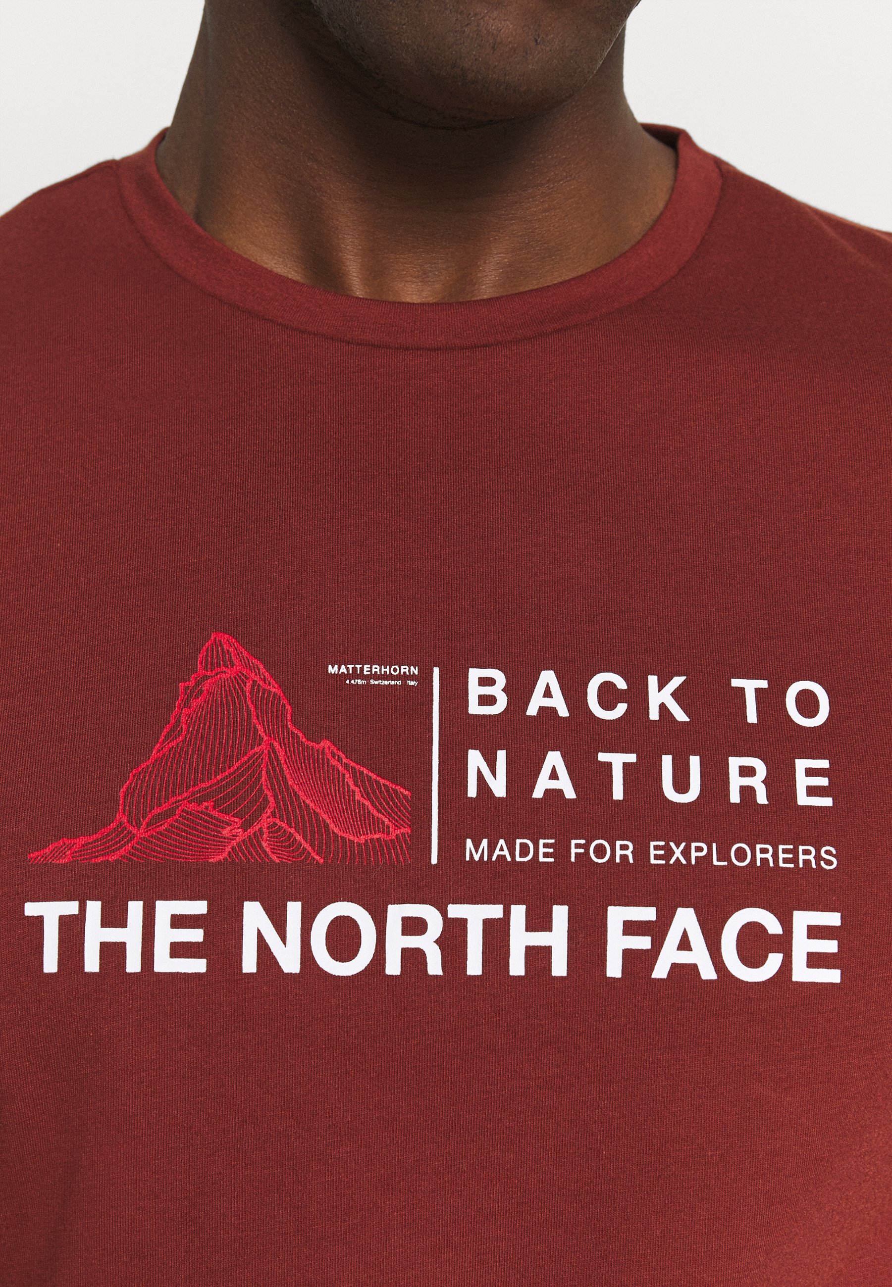 The north face t shirt bordeaux Clearance