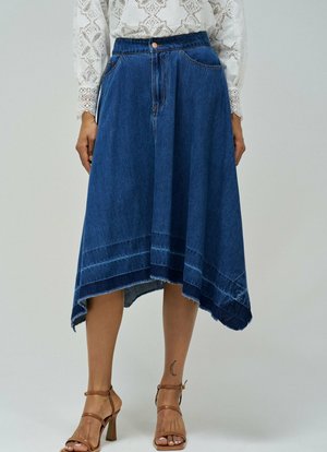 TRUE TRUE - Falda vaquera - blau