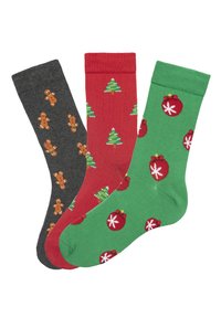 john devin Sokken - rot grün anthrazit