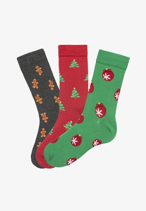 john devin Sokken - rot grün anthrazit