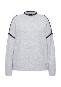 Ulla Popken CONTRAST SEAM LONG SLEEVE TURTLENECK - Maglione - light gray melange