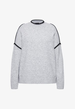 Ulla Popken CONTRAST SEAM LONG SLEEVE TURTLENECK - Maglione - light gray melange