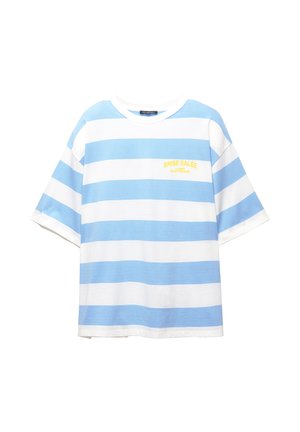 PULL&BEAR BRISE SALÉE STRIPED - Tričko s potlačou - white