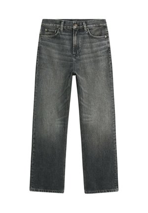 Massimo Dutti, HIGH-WAIST STRAIGHT-LEG JEANS - Jeans Straight Leg - grey