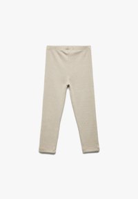 Beiga leggings i ett strukturerat fiskbensmönster. Medium höjd med elastisk midja och avsmalnande ben, avslutade med en ren nederkant.