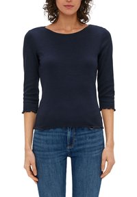 s.Oliver 3/4-ÄRMEL MIT ROLLSAUM - Langarmshirt - navy