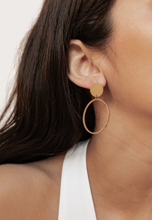 Hey Happiness, ROUND DROP HOOP - Ohrringe - gold coloured